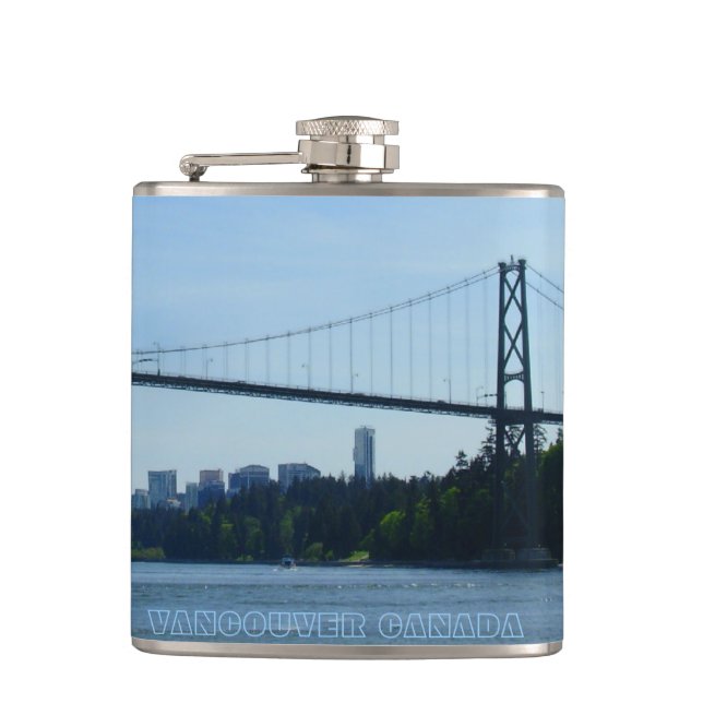 Vancouver Souvenir Flask Custom Vancouver BC Flask (Front)