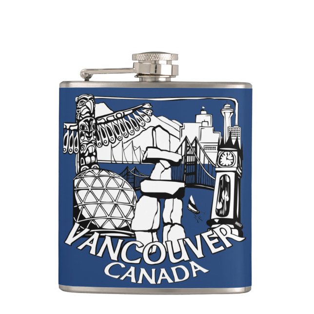 Vancouver Souvenir Flask Vancouver Landmark Gifts (Front)