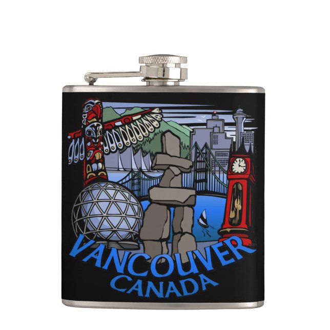 Vancouver Souvenir Flask Vancouver Landmark Gifts (Front)
