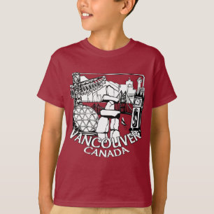 Vancouver Souvenir Kid's T-shirt Landmark Art Tee