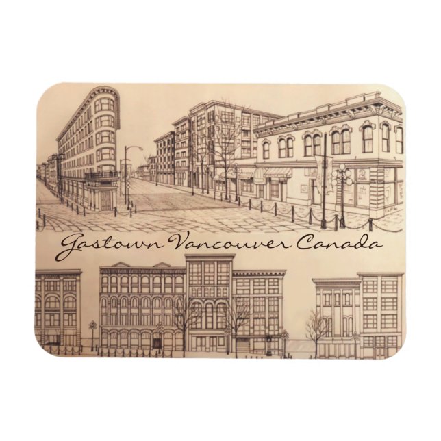 Vancouver Souvenir Personalized Magnet Gastown (Horizontal)