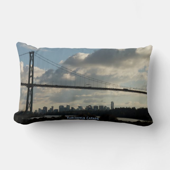Vancouver Souvenir Pillow Lions Gate Bridge Gift (Front)