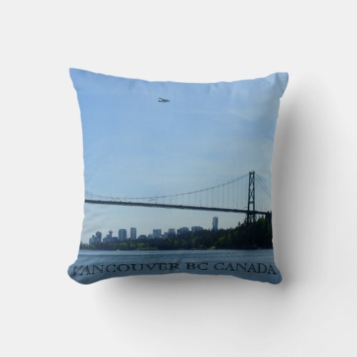 Vancouver Souvenir Pillow Lions Gate Bridge Gift