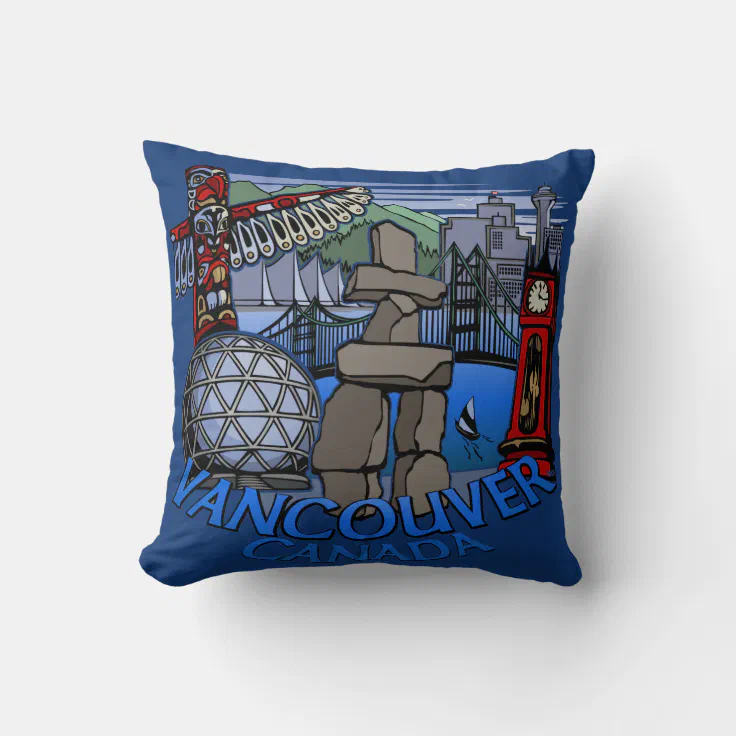 Vancouver Souvenir Pillow Vancouver Landmark Gifts Zazzle