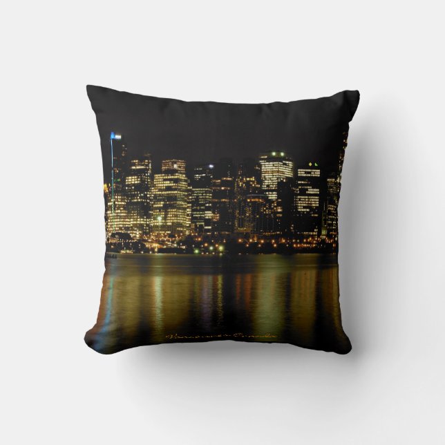 Vancouver Souvenir Pillow Vancouver Skyline Gift (Front)