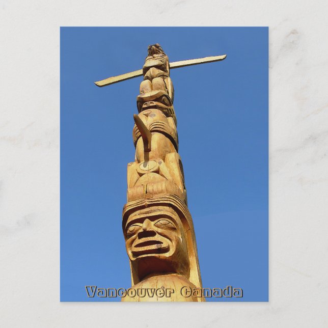 Vancouver Souvenir Postcard Totem Pole Personalize (Front)