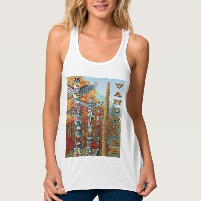 Vancouver Souvenir Tank Top Women's Totem Pole Top (Front)