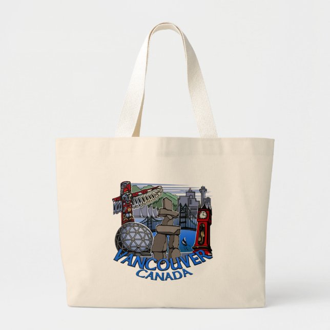 Vancouver Souvenir Tote Bag Landmark Art Bags (Front)