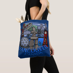 Vancouver Souvenir Tote Bag Landmark Art Bags