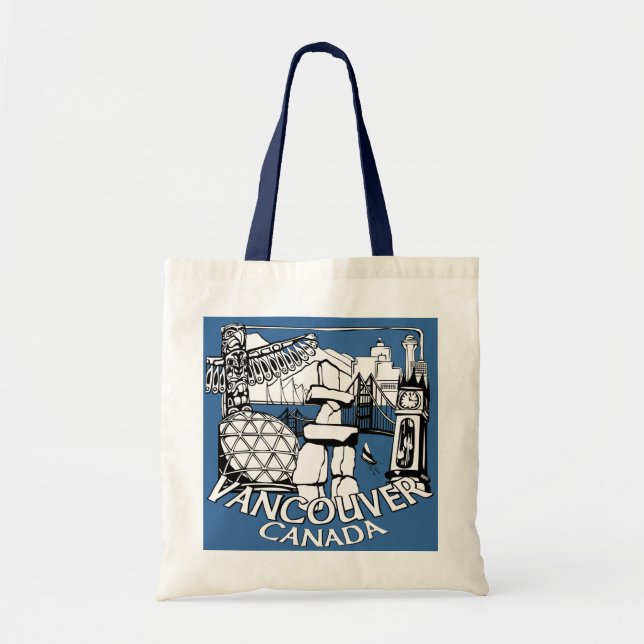 Vancouver Souvenir Tote Bag Landmark Art Bags (Front)