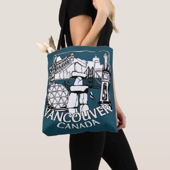 Vancouver Souvenir Tote Bag Landmark Art Bags by artist_kim_hunter at Zazzle