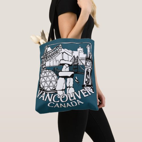 Vancouver Souvenir Tote Bag Landmark Art Bags