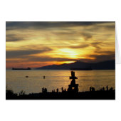 Vancouver Sunset Cards Inukshuk Personalized Cards (Front Horizontal)