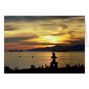 Vancouver Sunset Cards Inukshuk Personalized Cards