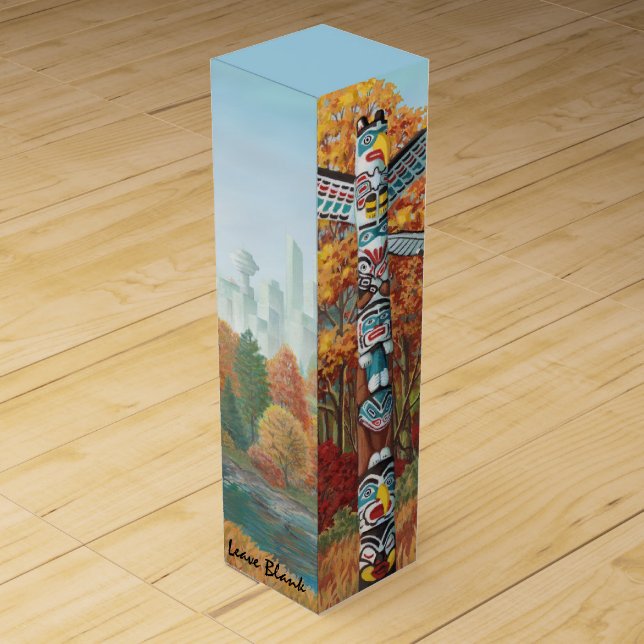 Vancouver Totem Pole Wine Box Customized Souvenir (Back)