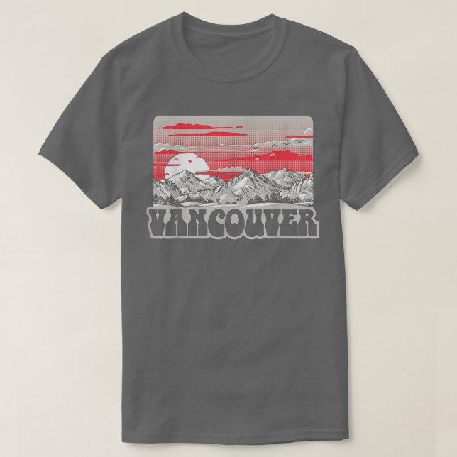 Vancouver Vintage Eighties Mountains Retro Graphic T-Shirt (Design Front)