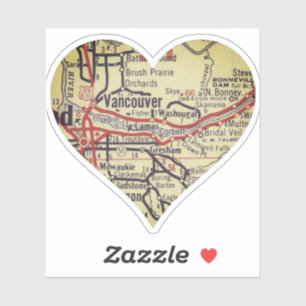 Vancouver WA Vintage Map Sticker