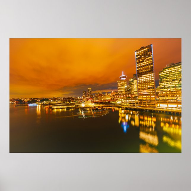 Vancouver's Sunset Skyline Poster (Front)