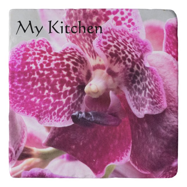 Vanda Orchid Red Flowers Trivet (Front)