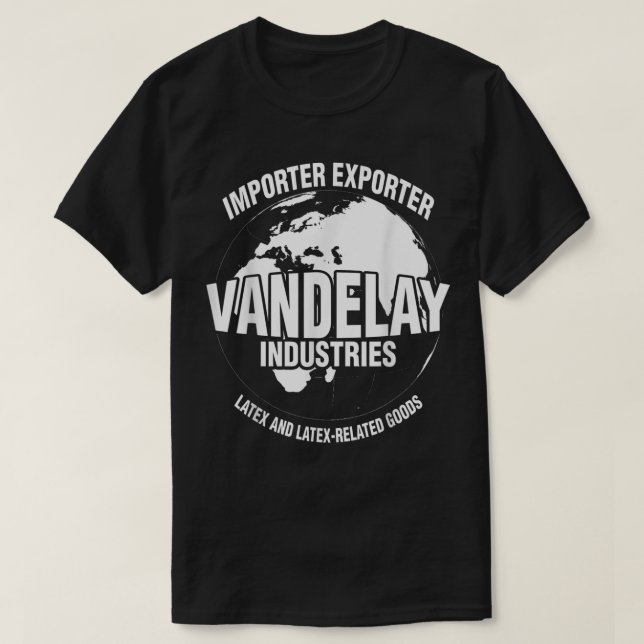 Vandelay Industries Latex-Related Goods Funny Nove T-Shirt (Design Front)