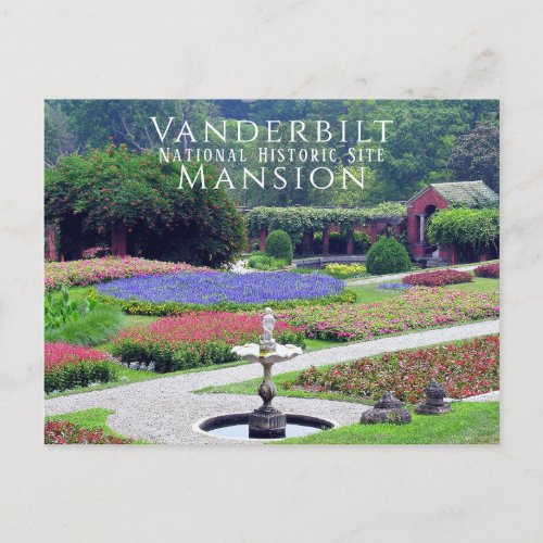 Vanderbilt Mansion Formal Gardens Hyde Park NY Postcard