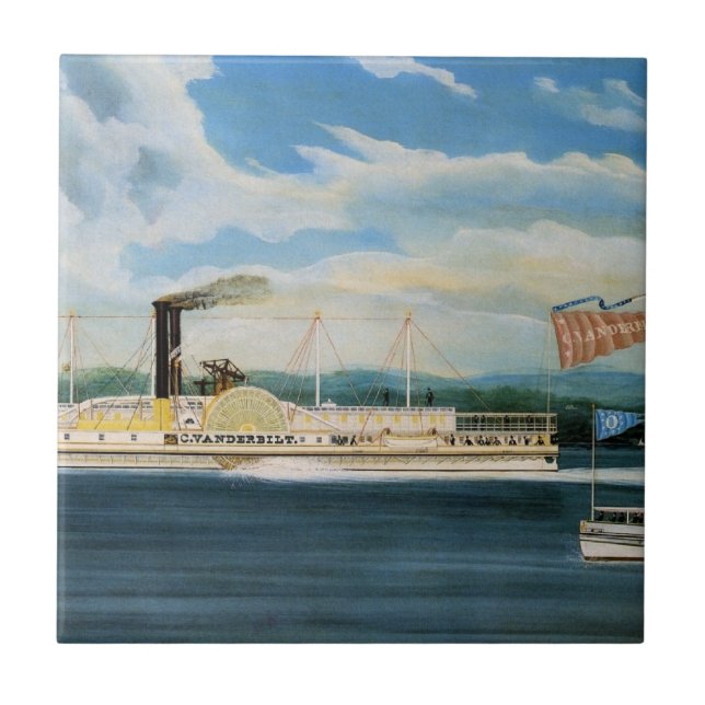 Vanderbilt steamboat 1847 ceramic tile (Front)