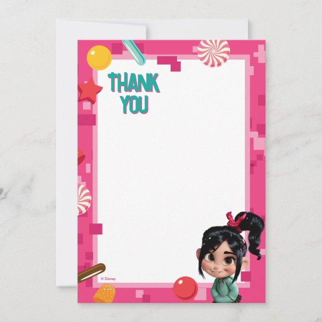 Vanellope Birthday Thank You Card (Front)