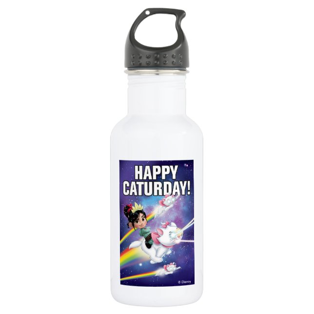 Vanellope | Happy Caturday! Stainless Steel Water Bottle (Front)