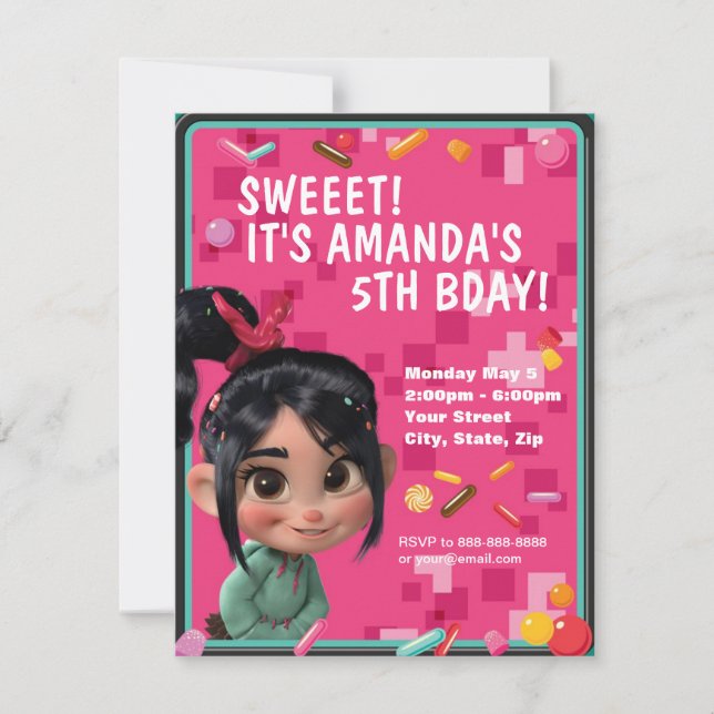Vanellope Von Schweetz Birthday Invitation (Front)