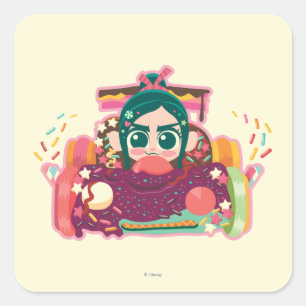 Vanellope Von Schweetz Driving Car Square Sticker