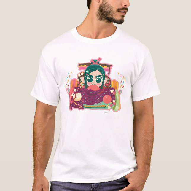 Vanellope Von Schweetz Driving Car T-Shirt (Front)