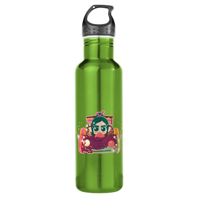 Vanellope Von Schweetz Driving Car Water Bottle (Front)