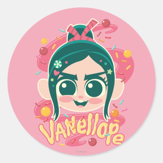 Vanellope Von Schweetz Face Classic Round Sticker (Front)