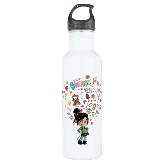 Vanellope  Von Sweet Icons Stainless Steel Water Bottle (Front)