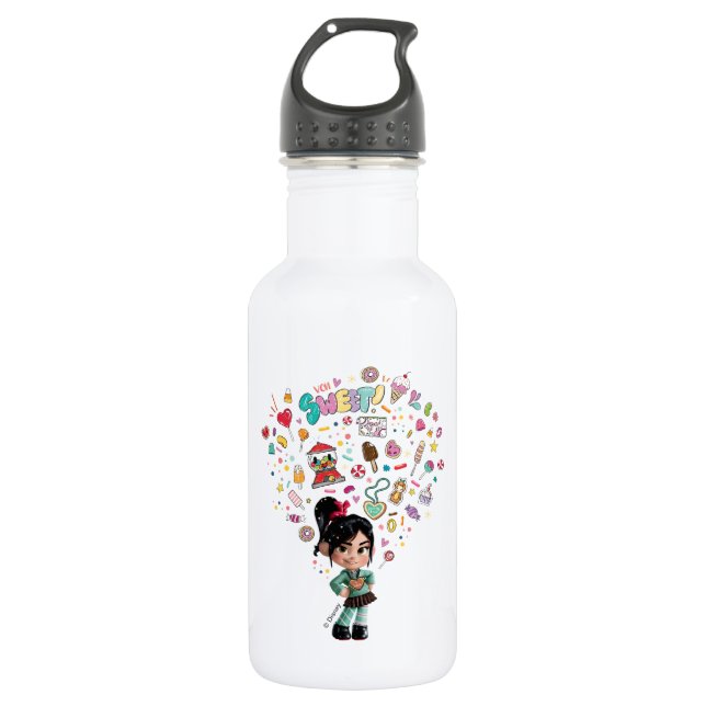 Vanellope  Von Sweet Icons Stainless Steel Water Bottle (Front)