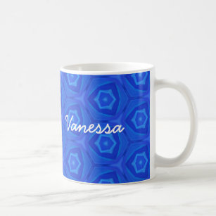 Vanessa Name Office Products Supplies Zazzle Vanessa Blue Mod Pattern Custom Name Collection Coffee Mug