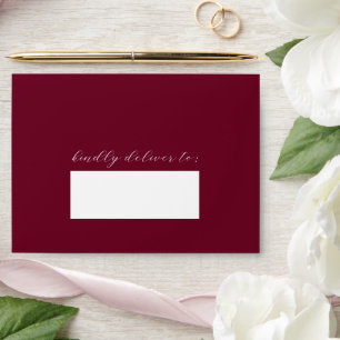 Vanessa Burgundy Modern Wedding Envelope