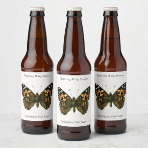 Vanessa cardui - The Painted Lady Butterfly Beer B Bottle Label