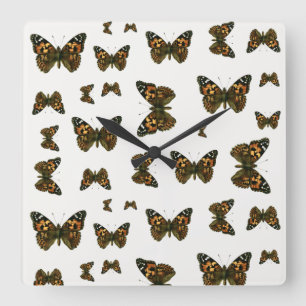 Vanessa cardui - The Painted Lady Butterfly Square Wall Clock