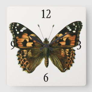 Vanessa cardui - The Painted Lady Butterfly Square Wall Clock