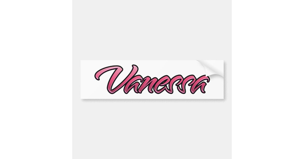 Vanessa faded pink sticker sticker | Zazzle