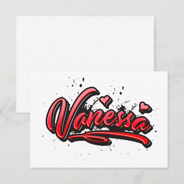 Vanessa Heart Splash Graffiti Map Card | Zazzle