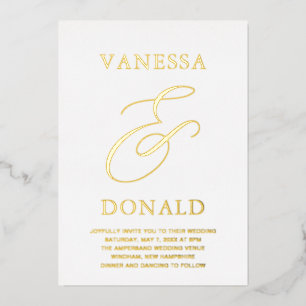Vanessa Modern Wedding Foil Invitation