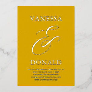 Vanessa Mustard Modern Wedding Save the Date Foil Invitation
