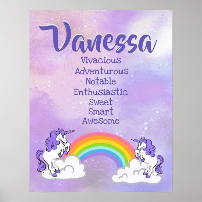 Vanessa Name Poster