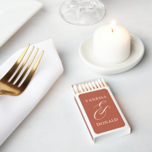 Vanessa Terracotta Modern Wedding Matchboxes