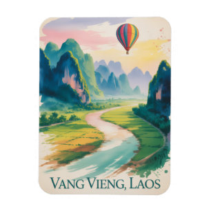 Vang Vieng Laos Hot air Balloon Travel Magnet