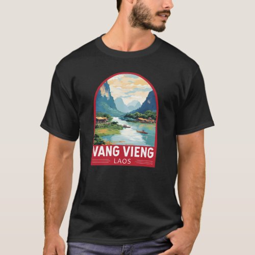 Vang Vieng Laos Travel Art Vintage T_Shirt