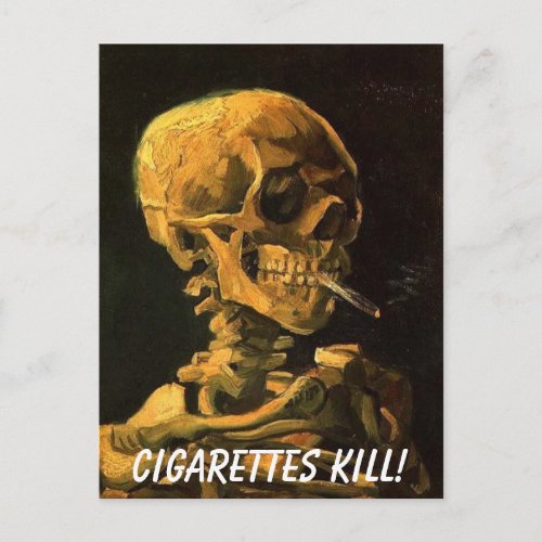 vangogh_skull_cigarette Cigarettes Kill Postcard