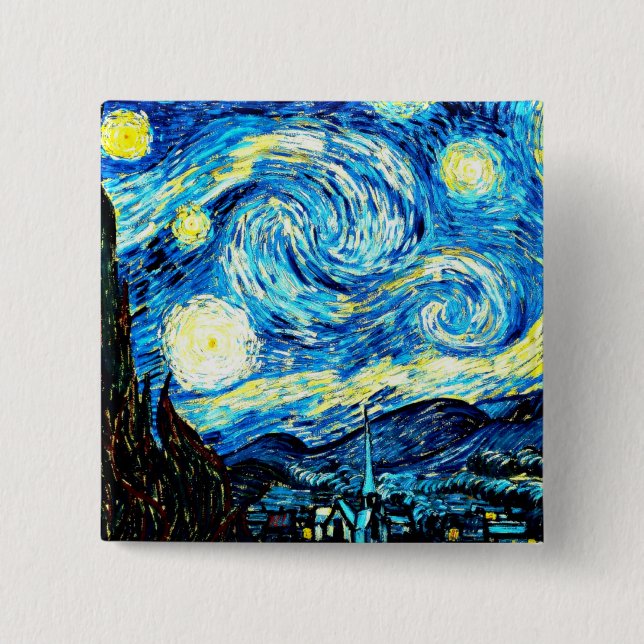 VanGogh, Starry Night Button (Front)
